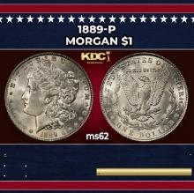 1889-p Morgan Dollar $1 Grades ms62
