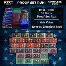 1968-1998 30 Years Proof Set Run - 164 Coins, 31 Complete Sets
