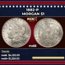 1882-p Morgan Dollar $1 ms66 SEGS
