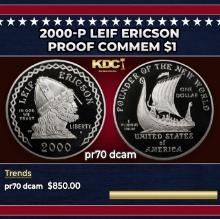 2000-P Leif Ericson Proof Modern Commem Dollar $1 pr70 dcam SEGS