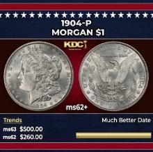 1904-p Morgan Dollar $1 Grades ms62+