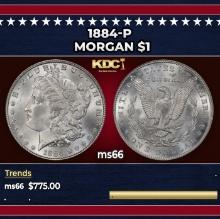 1884-p Morgan Dollar $1 Grades ms66