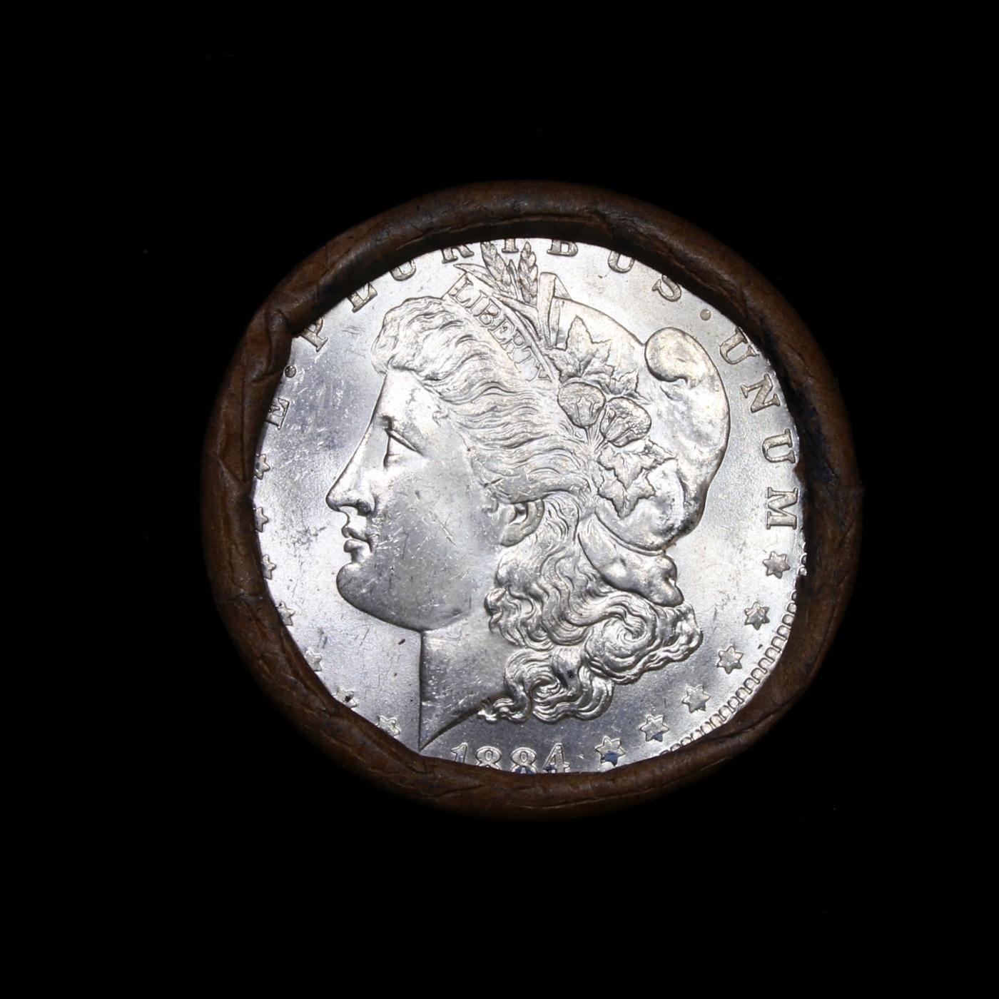 Full solid date 1884-o Uncirculated Morgan silver dollar roll, 20 coins