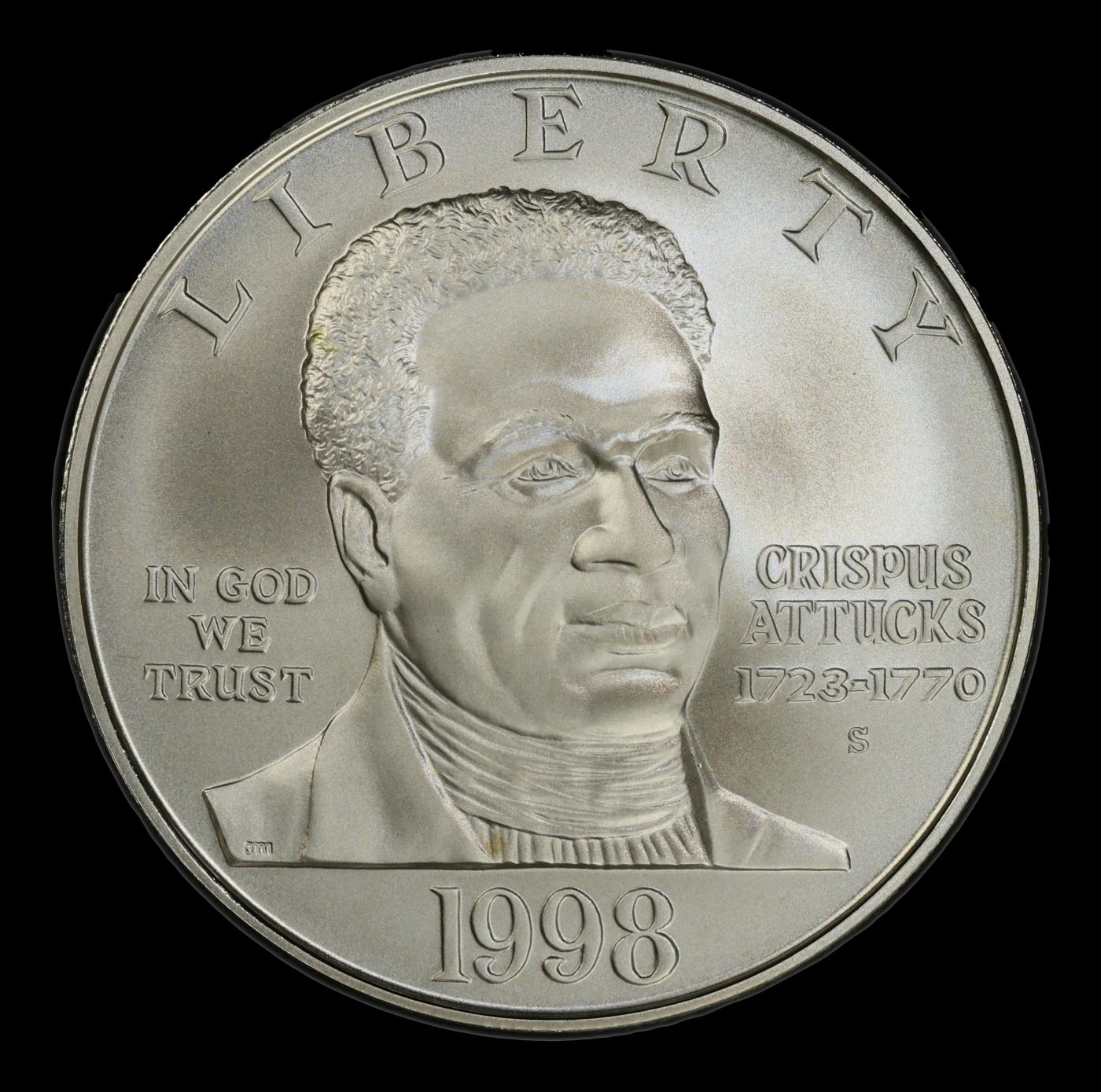 1998-s Black Patriots Modern Commem Dollar $1 ms70 SEGS