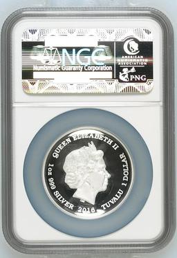 NGC NGC 2016-p Star Trek USS Enterprise High Relief  1oz Silver $1 Australlian Tuvalu  Proof pr70 dc