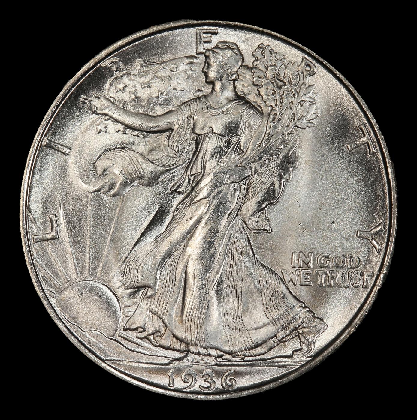 1936-d Walking Liberty Half Dollar 50c Grades ms65