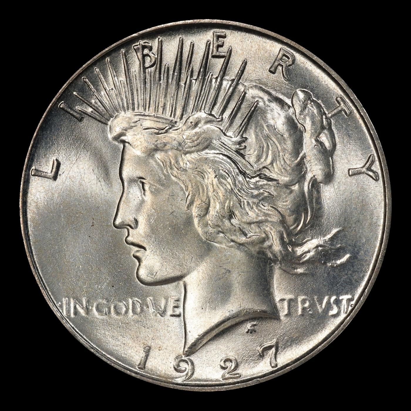 1927-s Peace Dollar Near Top Pop $1 ms65 SEGS