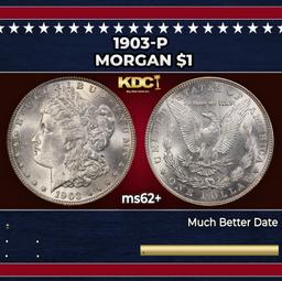 1903-p Morgan Dollar $1 Grades ms62+