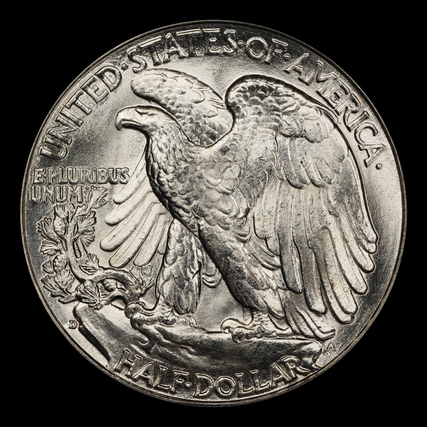 1943-d Walking Liberty Half Dollar 50c Grades ms66