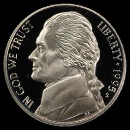 1995-s Proof Jefferson Nickel 5c pr70 dcam SEGS