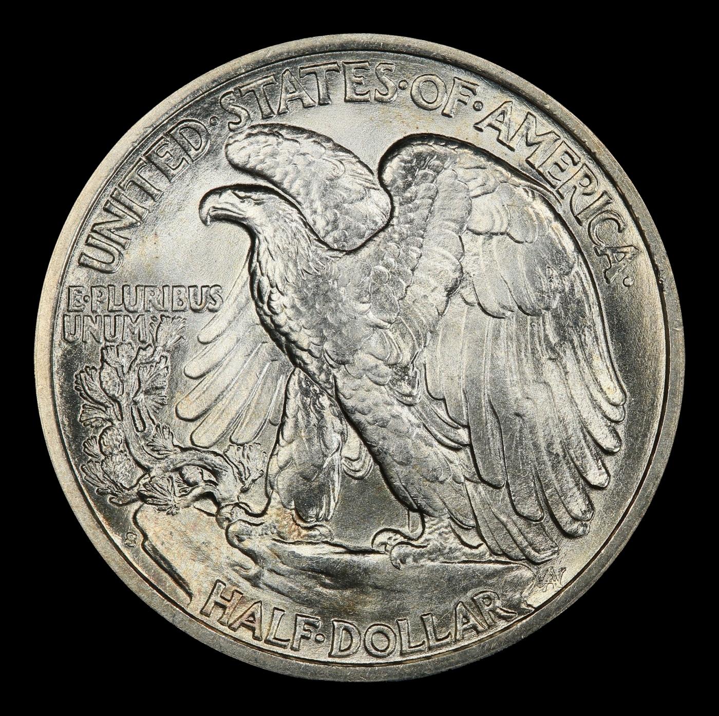 1936-s Walking Liberty Half Dollar Near Top Pop 50c ms67 SEGS