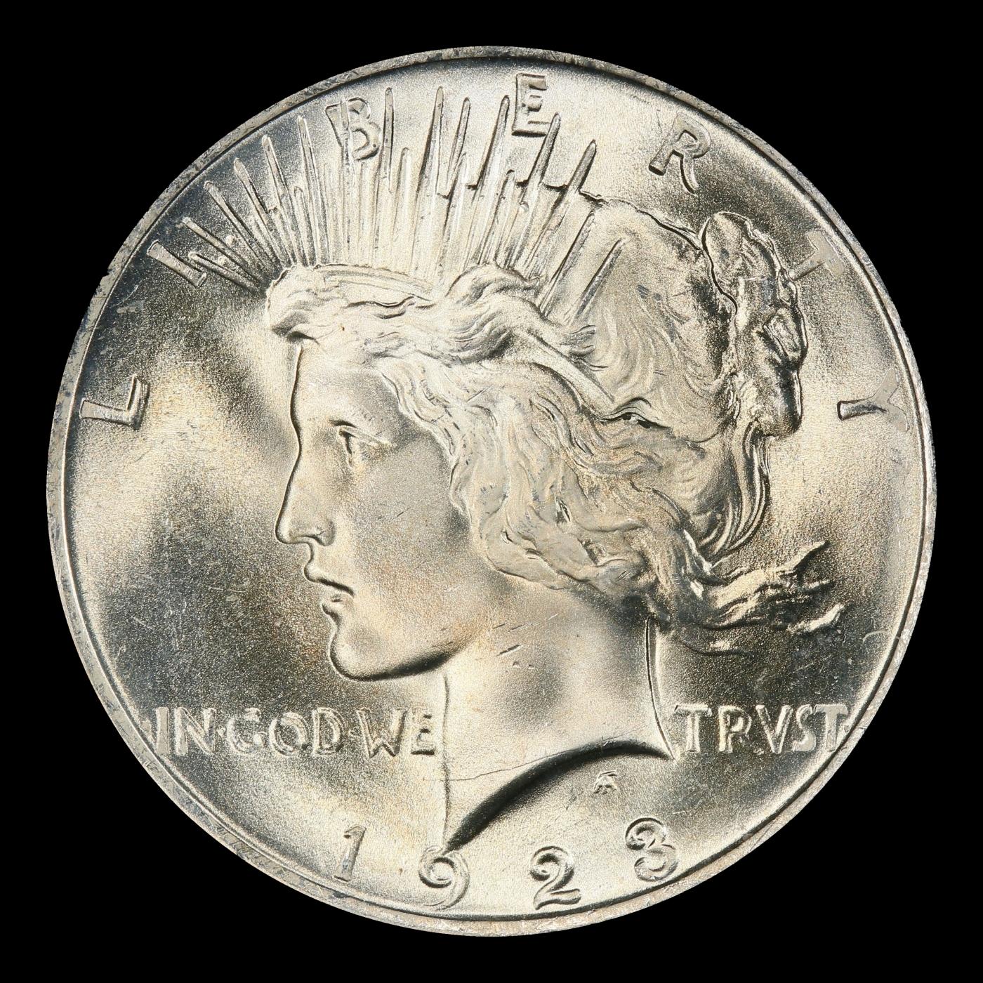 1923-p Peace Dollar Near Top Pop $1 ms66+ SEGS