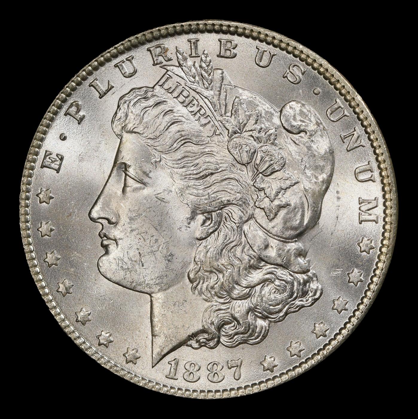 1887-p Morgan Dollar $1 Grades ms64