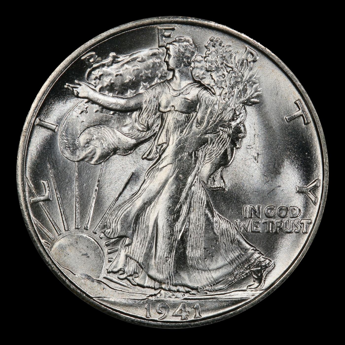 1941-s Walking Liberty Half Dollar 50c Grades ms65