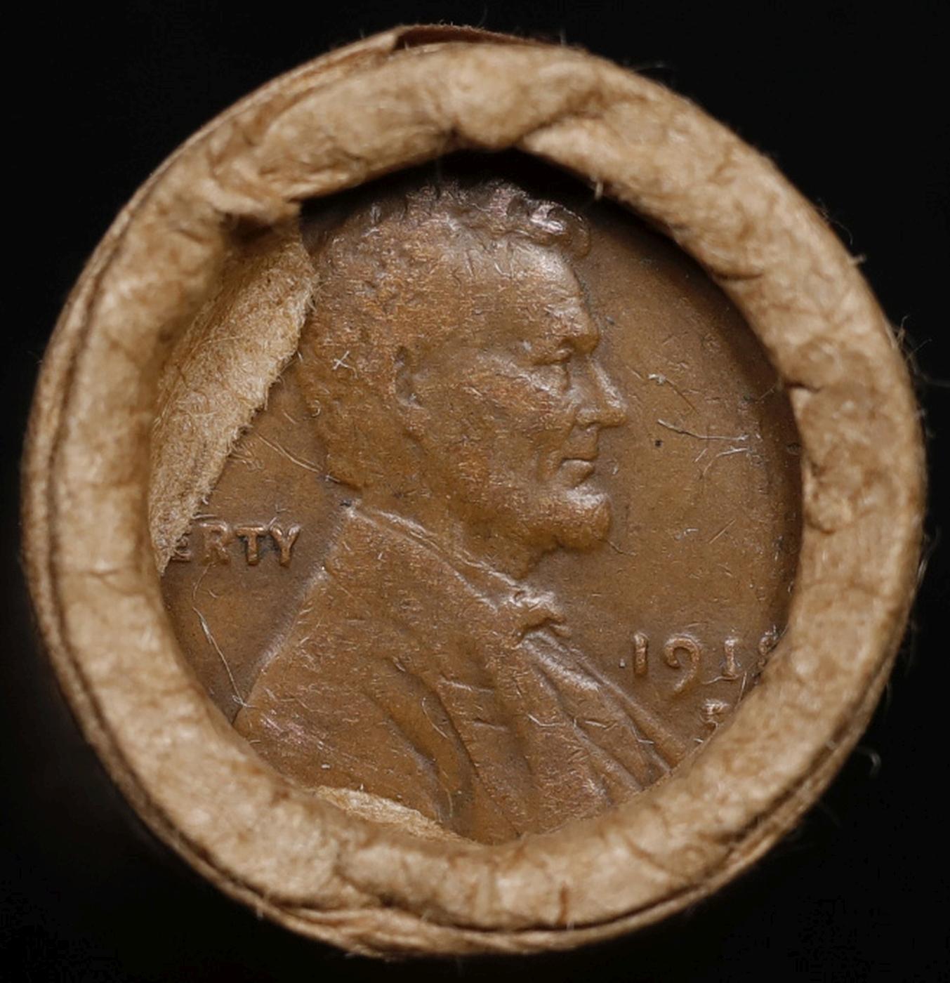 Lincoln Wheat Cent 1c Mixed Roll Orig Brandt McDonalds Wrapper, 1918-d end, Indian other end