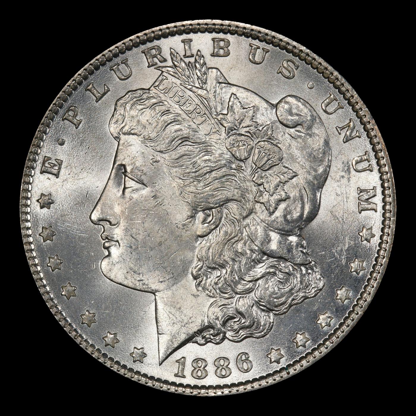 1886-p Morgan Dollar $1 Grades ms63