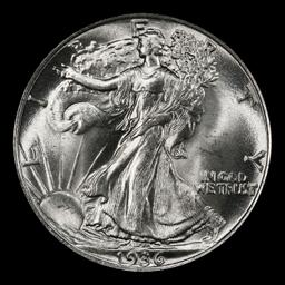 1936-p Walking Liberty Half Dollar Near Top Pop 50c ms67 SEGS
