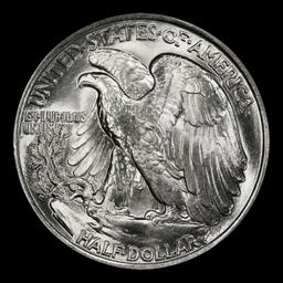 1936-p Walking Liberty Half Dollar Near Top Pop 50c ms67 SEGS