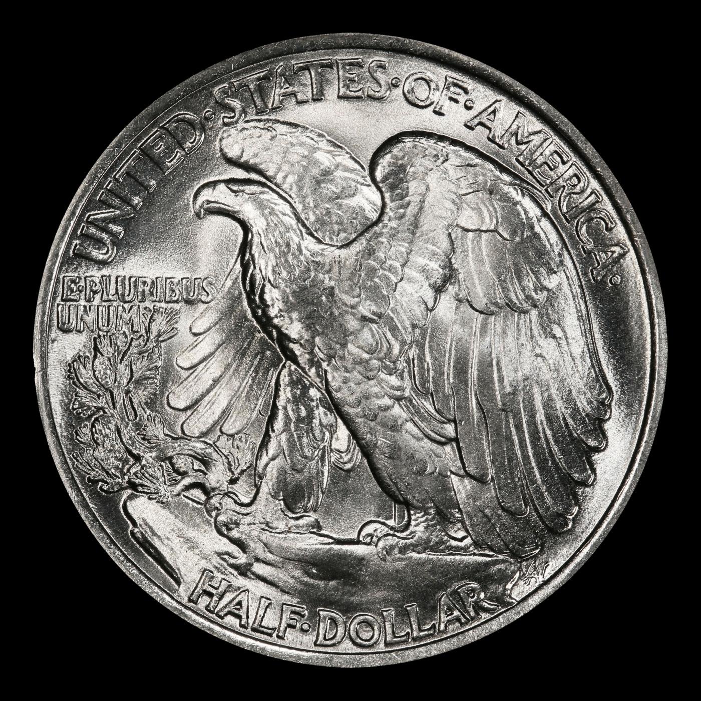 1936-p Walking Liberty Half Dollar Near Top Pop 50c ms67 SEGS