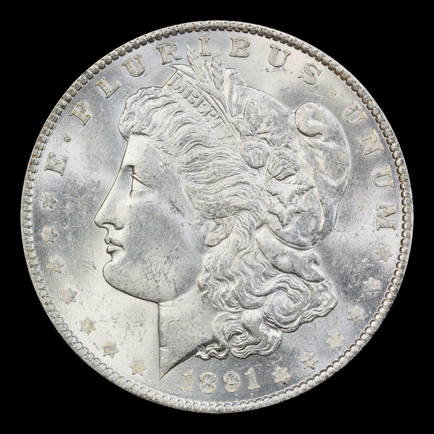 1891-p Morgan Dollar $1 Grades ms62+
