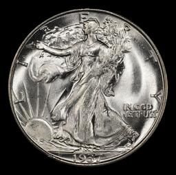 1937-s Walking Liberty Half Dollar Near Top Pop 50c ms66+ SEGS