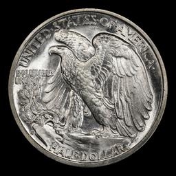 1937-s Walking Liberty Half Dollar Near Top Pop 50c ms66+ SEGS