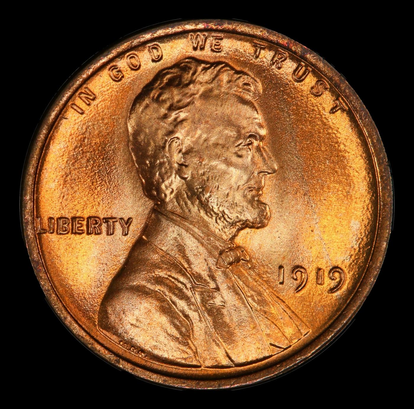 1919-p Lincoln Cent Near Top Pop! 1c ms68+ rd SEGS