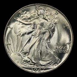 1947-p Walking Liberty Half Dollar Near Top Pop 50c ms67 SEGS