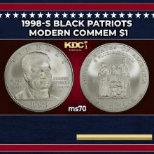1998-s Black Patriots Modern Commem Dollar $1 ms70 SEGS