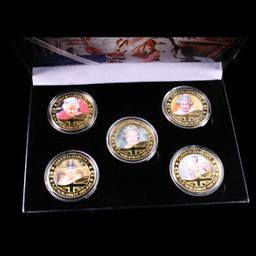 5 Coin Queen Elizabeth II Gold Plated Round Collection A