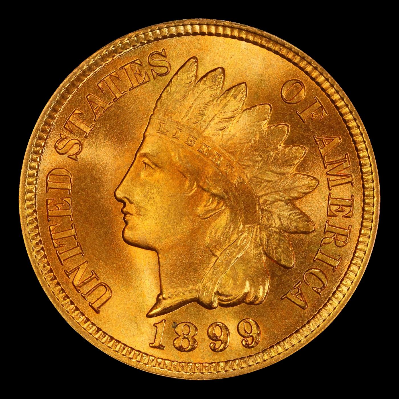 1899 Indian Cent Near Top Pop! 1c ms67 rd SEGS