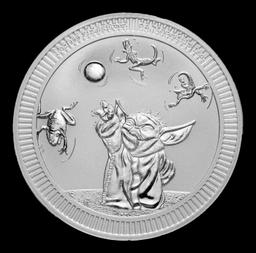 2024 Star Wars Grogu "Baby Yoda" 1 oz Silver $2 Niue BU Coin Round