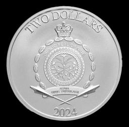 2024 Star Wars Grogu "Baby Yoda" 1 oz Silver $2 Niue BU Coin Round