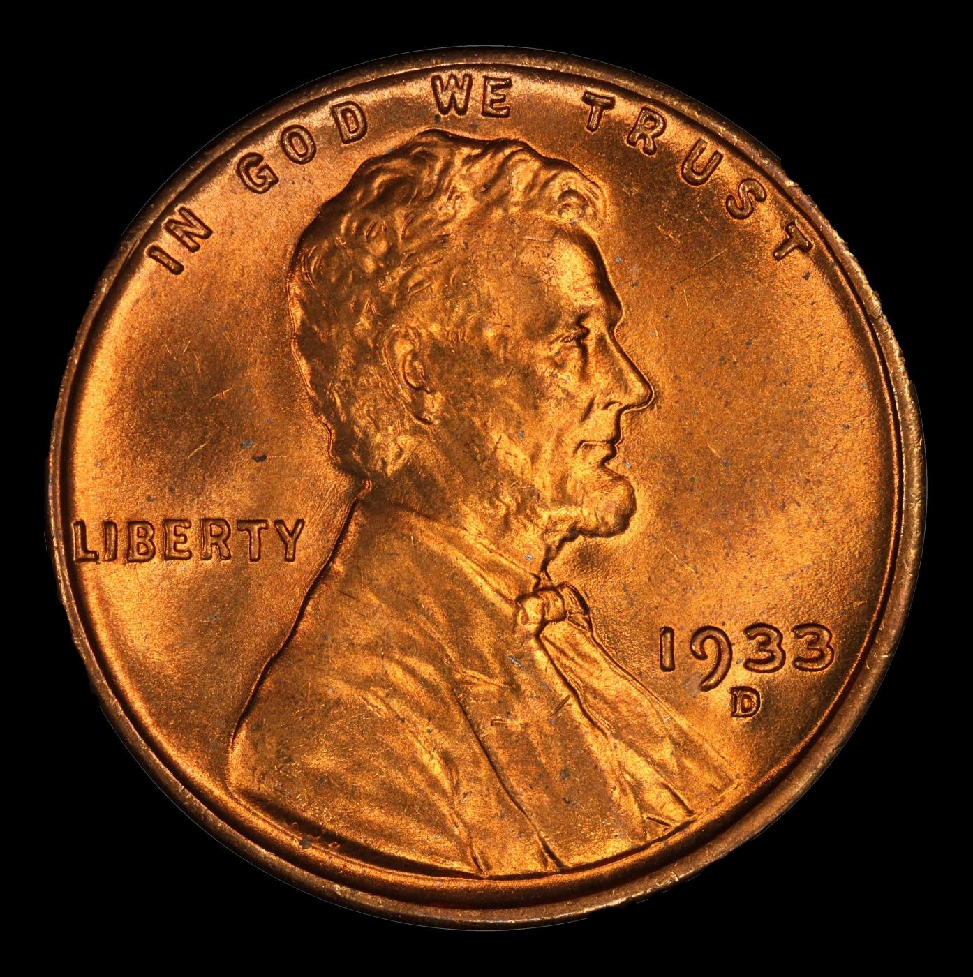 1933-d Lincoln Cent Near Top Pop 1c ms66+ rd SEGS