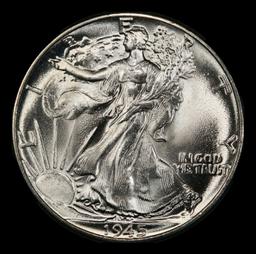 1945-p Walking Liberty Half Dollar Near Top Pop 50c ms67+ SEGS