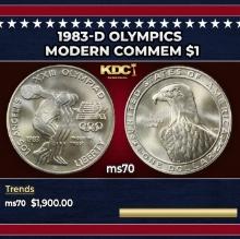 1983-d Olympics Modern Commem Dollar $1 ms70 SEGS