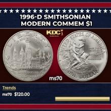 1996-d Smithsonian Modern Commem Dollar $1 ms70 SEGS