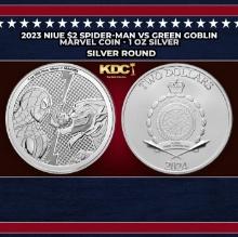 2023 Niue $2 Spider-Man vs Green Goblin Marvel Coin - 1 oz Silver Round Round