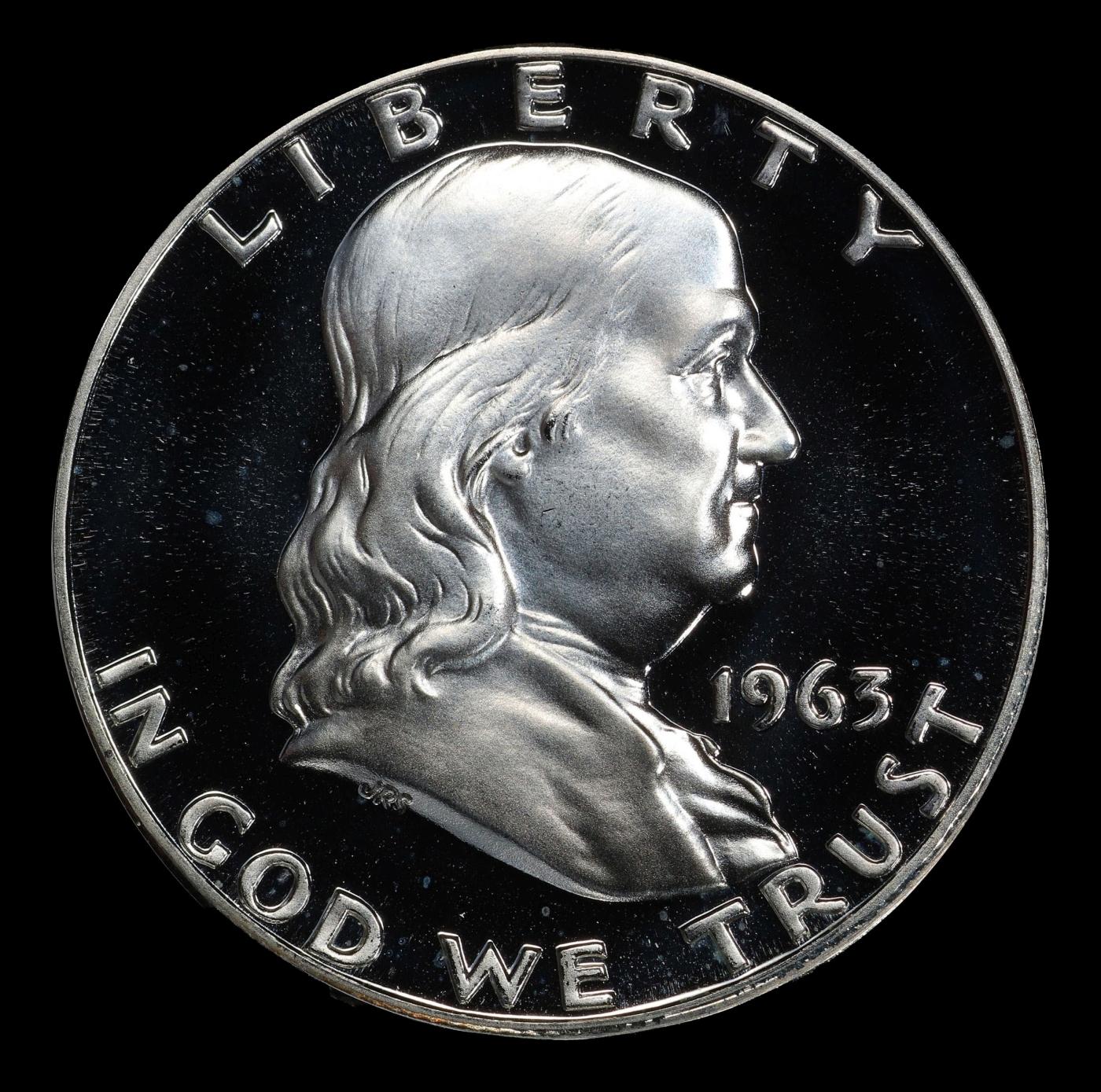 1963 Proof Franklin Half Dollar TOP POP! 50c pr69 DCAM SEGS
