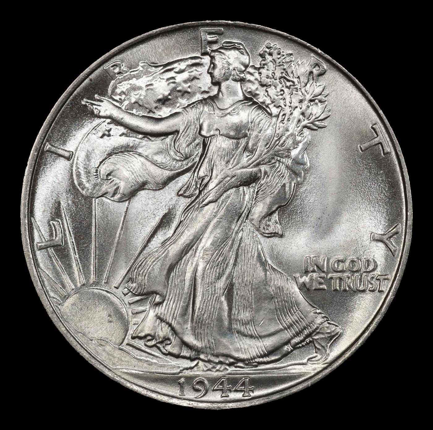 1944-p Walking Liberty Half Dollar Near Top Pop 50c ms67 SEGS
