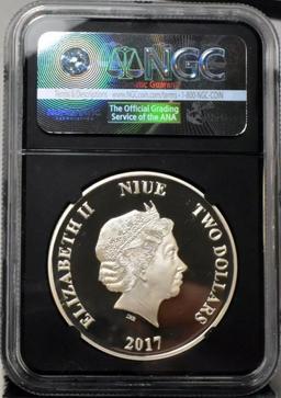 NGC NGC 2017 Star Wars Classic C-3P0 1oz Silver $2 Australlian Tuvalu Proof pr70 dcam NGC Other Toy