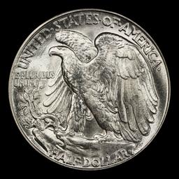 1945-d Walking Liberty Half Dollar Near Top Pop 50c ms67+ SEGS