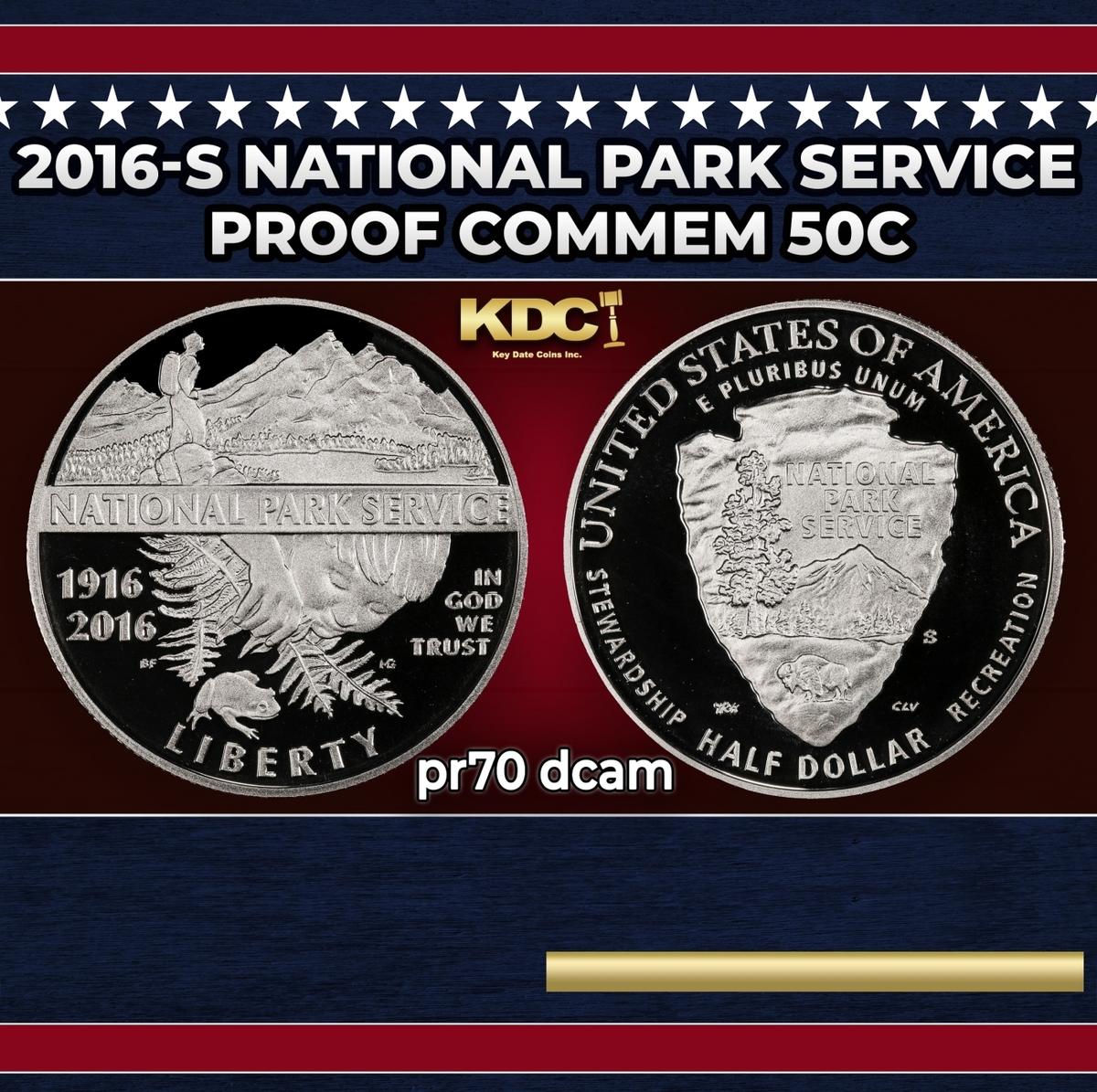 2016-S National Park Service Proof Modern Commem Half Dollar 50c pr70 dcam SEGS