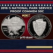 2016-S National Park Service Proof Modern Commem Half Dollar 50c pr70 dcam SEGS