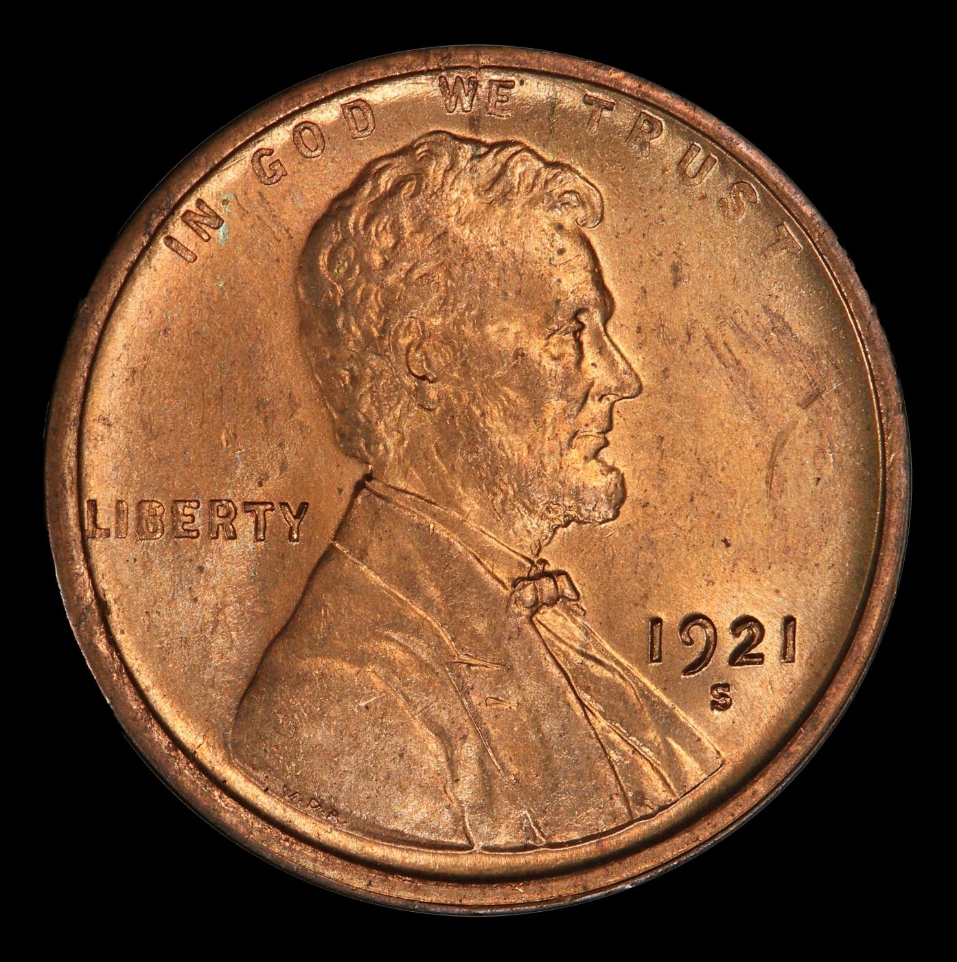 1921-s Lincoln Cent Near Top Pop! 1c ms64+ rd SEGS