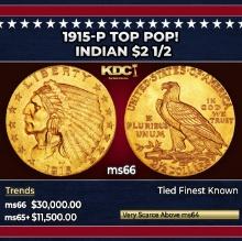 1916-s Gold Indian Half Eagle $5 ms63+ USCG