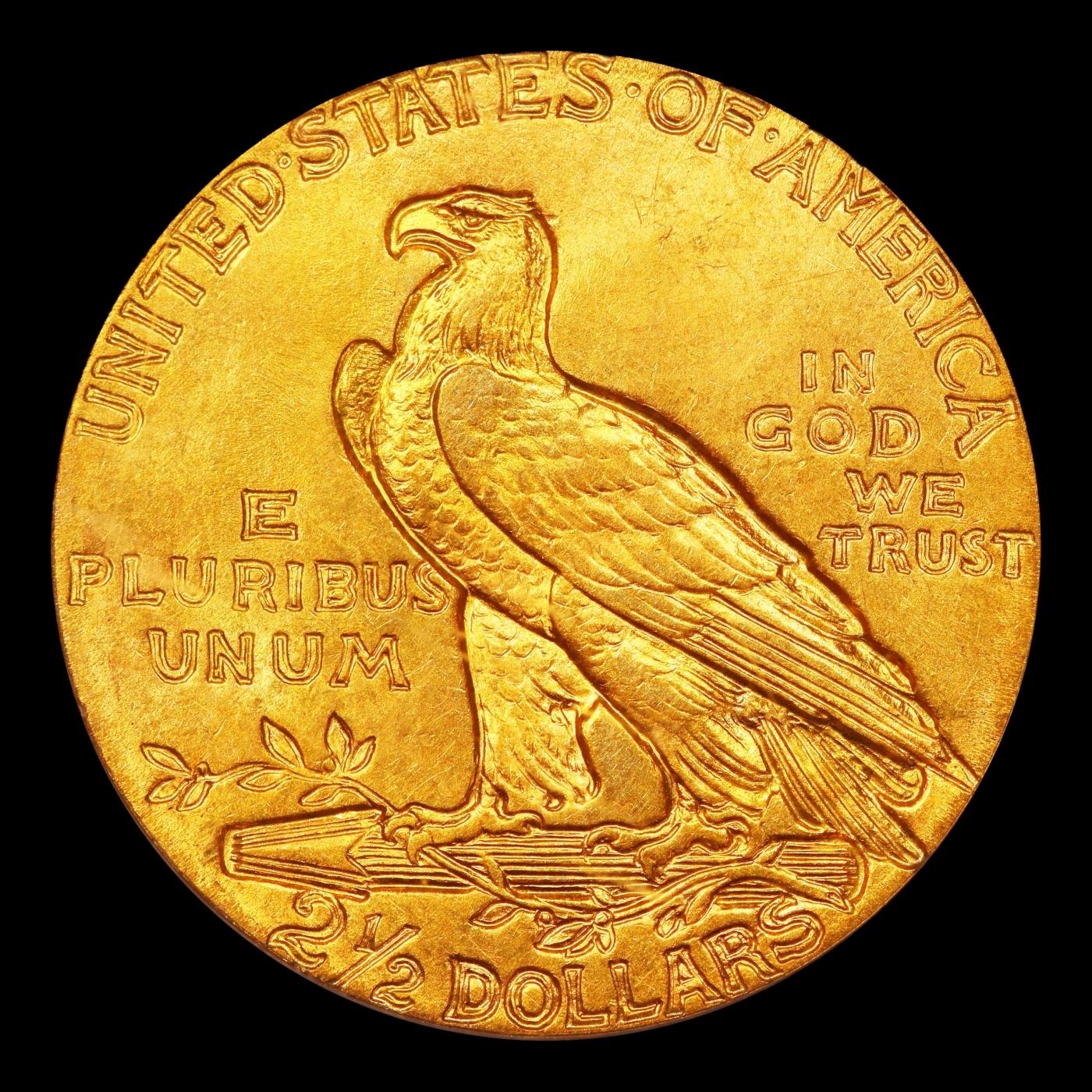 1908-p Gold Indian Quarter Eagle Near Top Pop! $2 1/2 ms66 USCG