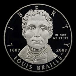 2009-P Louis Braille Proof Modern Commem Dollar $1 pr70 dcam SEGS