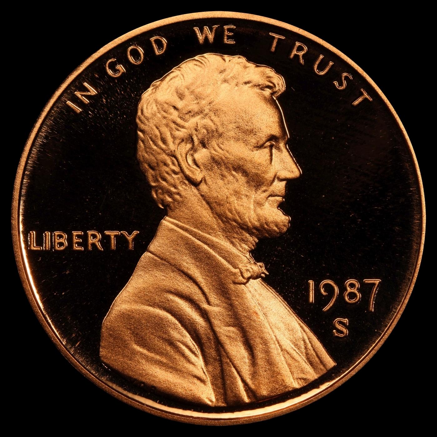 1987-s Proof Lincoln Cent 1c pr70 rd dcam SEGS