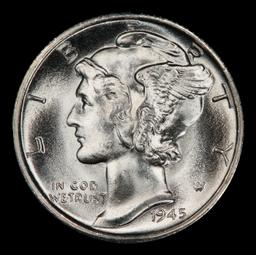 1945-s Mercury Dime Near Top Pop! 10c ms67+ fsb SEGS